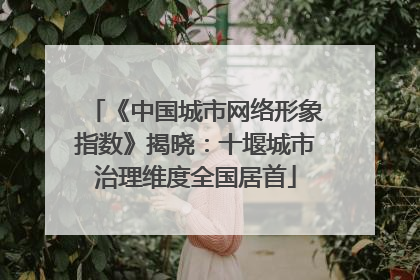 《中国城市网络形象指数》揭晓：十堰城市治理维度全国居首