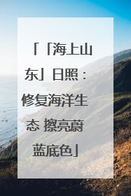 「海上山东」日照：修复海洋生态 擦亮蔚蓝底色