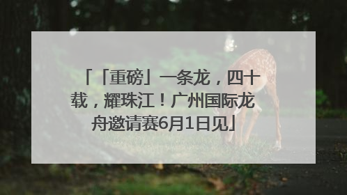 「重磅」一条龙，四十载，耀珠江！广州国际龙舟邀请赛6月1日见