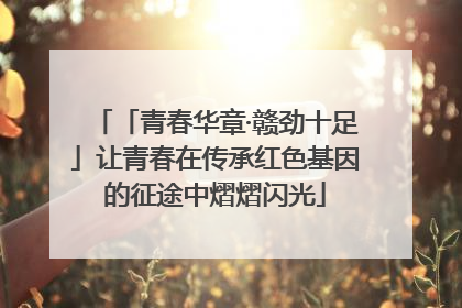 「青春华章·赣劲十足」让青春在传承红色基因的征途中熠熠闪光