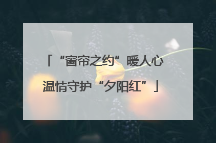 “窗帘之约”暖人心 温情守护“夕阳红”