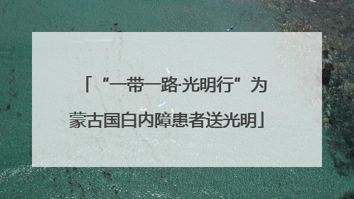 “一带一路·光明行”为蒙古国白内障患者送光明