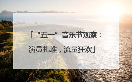 “五一”音乐节观察:演员扎堆,流量狂欢