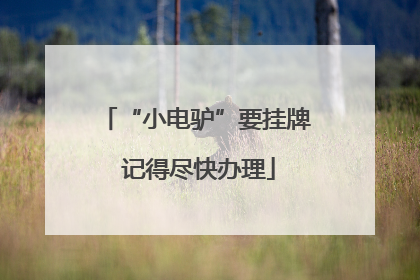 “小电驴”要挂牌 记得尽快办理