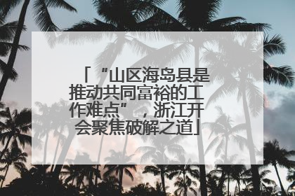 “山区海岛县是推动共同富裕的工作难点”，浙江开会聚焦破解之道