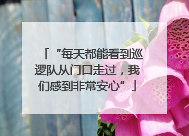 “每天都能看到巡逻队从门口走过，我们感到非常安心”