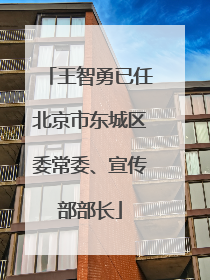 王智勇已任北京市东城区委常委、宣传部部长
