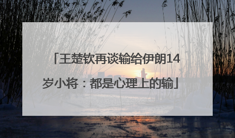 王楚钦再谈输给伊朗14岁小将：都是心理上的输