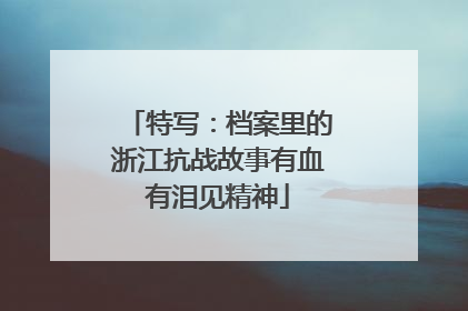 特写：档案里的浙江抗战故事有血有泪见精神