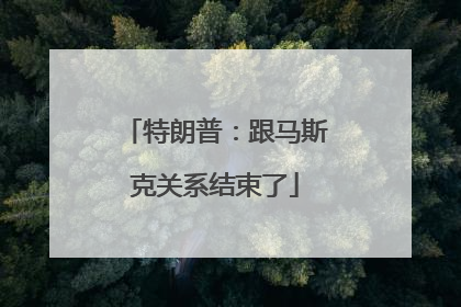 特朗普：跟马斯克关系结束了