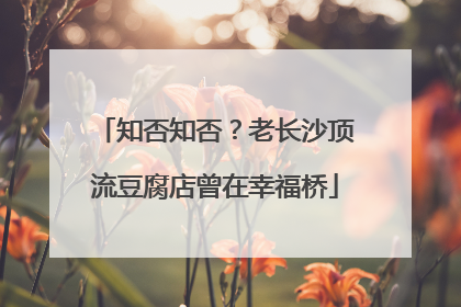 知否知否？老长沙顶流豆腐店曾在幸福桥