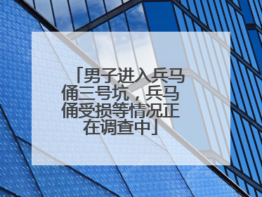 男子进入兵马俑三号坑，兵马俑受损等情况正在调查中