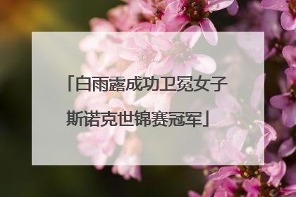 白雨露成功卫冕女子斯诺克世锦赛冠军