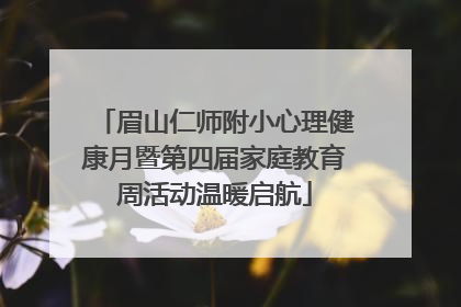 眉山仁师附小心理健康月暨第四届家庭教育周活动温暖启航