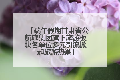 端午假期甘肃省公航旅集团旗下旅游板块各单位多元引流掀起旅游热潮