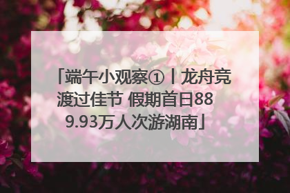 端午小观察①丨龙舟竞渡过佳节 假期首日889.93万人次游湖南