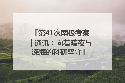 第41次南极考察｜通讯：向着暗夜与深海的科研坚守