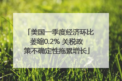 美国一季度经济环比萎缩0.2% 关税政策不确定性拖累增长