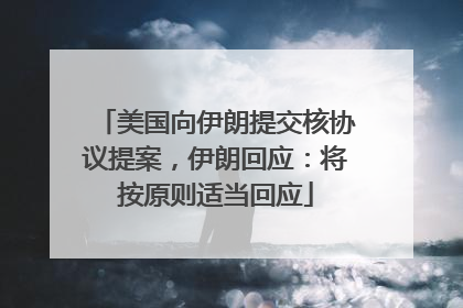 美国向伊朗提交核协议提案，伊朗回应：将按原则适当回应