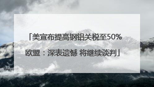 美宣布提高钢铝关税至50% 欧盟：深表遗憾 将继续谈判