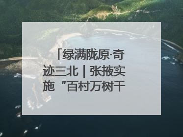 绿满陇原·奇迹三北｜张掖实施“百村万树千里林”工程
