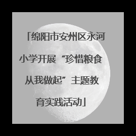 绵阳市安州区永河小学开展“珍惜粮食 从我做起”主题教育实践活动