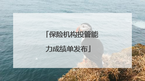 保险机构投管能力成绩单发布