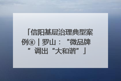 信阳基层治理典型案例⑧｜罗山：“微品牌”调出“大和谐”