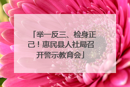 举一反三、检身正己！惠民县人社局召开警示教育会