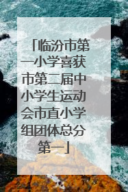 临汾市第一小学喜获市第二届中小学生运动会市直小学组团体总分第一
