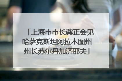 上海市市长龚正会见哈萨克斯坦阿拉木图州州长苏尔丹加济耶夫