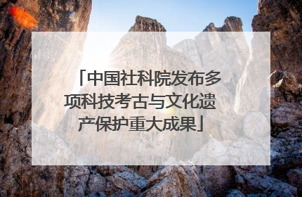 中国社科院发布多项科技考古与文化遗产保护重大成果