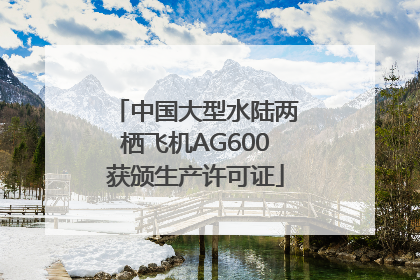 中国大型水陆两栖飞机AG600获颁生产许可证