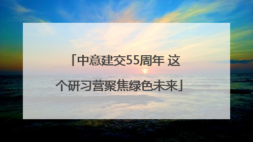 中意建交55周年 这个研习营聚焦绿色未来