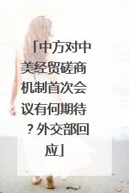 中方对中美经贸磋商机制首次会议有何期待？外交部回应