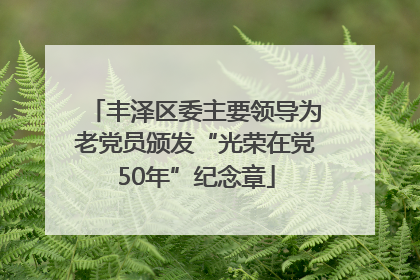 丰泽区委主要领导为老党员颁发“光荣在党50年”纪念章