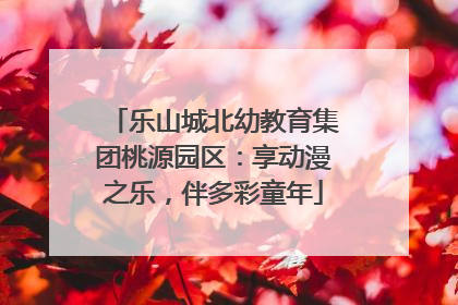 乐山城北幼教育集团桃源园区：享动漫之乐，伴多彩童年