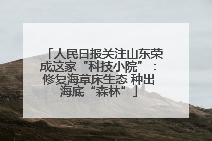 人民日报关注山东荣成这家“科技小院”：修复海草床生态 种出海底“森林”