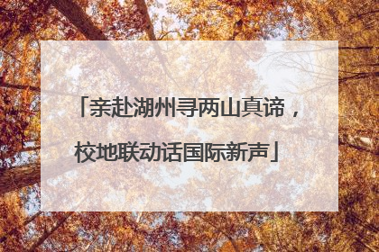 亲赴湖州寻两山真谛，校地联动话国际新声