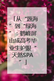 从“题海”到“绿海”：鹤峰屏山成高考毕业生护眼“天然SPA”