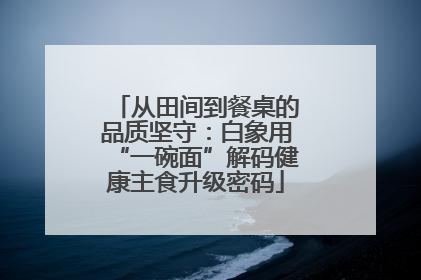 从田间到餐桌的品质坚守：白象用“一碗面”解码健康主食升级密码