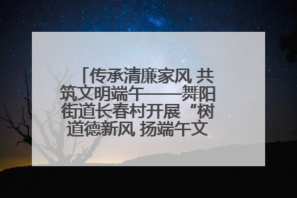 传承清廉家风 共筑文明端午——舞阳街道长春村开展“树道德新风 扬端午文化”主题活动