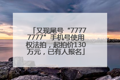 又现尾号“77777777”手机号使用权法拍，起拍价130万元，已有人报名