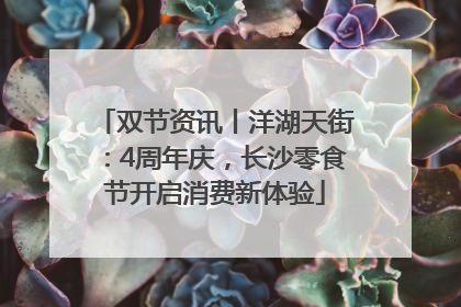 双节资讯丨洋湖天街：4周年庆，长沙零食节开启消费新体验