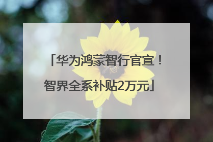华为鸿蒙智行官宣！智界全系补贴2万元