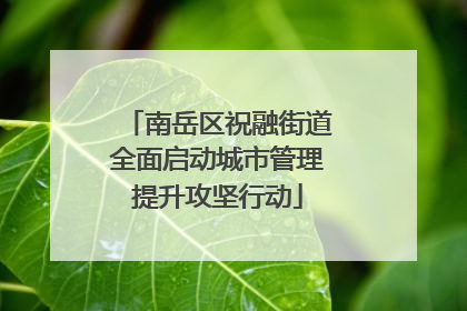 南岳区祝融街道全面启动城市管理提升攻坚行动