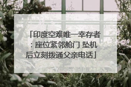 印度空难唯一幸存者：座位紧邻舱门 坠机后立刻拨通父亲电话