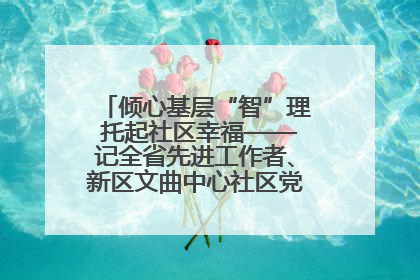 倾心基层“智”理 托起社区幸福——记全省先进工作者、新区文曲中心社区党委书记董世弘
