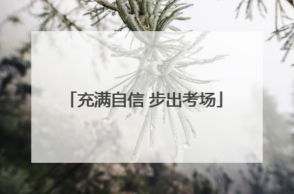 充满自信 步出考场