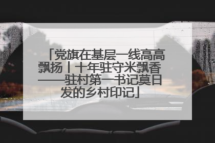 党旗在基层一线高高飘扬丨十年驻守米飘香——驻村第一书记莫日发的乡村印记